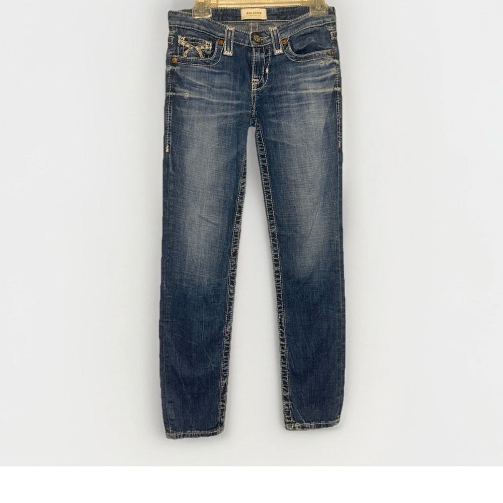 BIG STAR Women's Skinny Distressed Blue Jeans